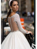 Long Sleeve Ivory Shimmering Tulle Wedding Dress
